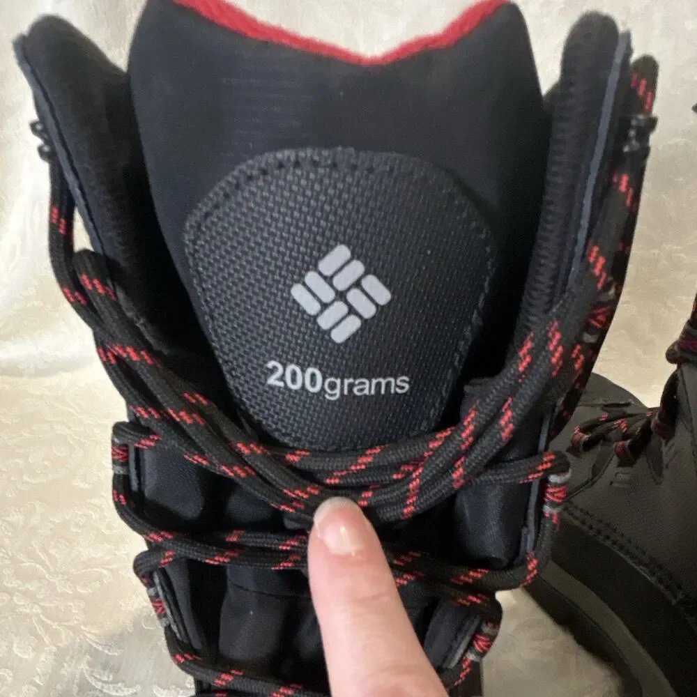 Columbia Bugaboot III Men's Waterproof Winter Boots Black Red Size 9.5 Wide 9.5W